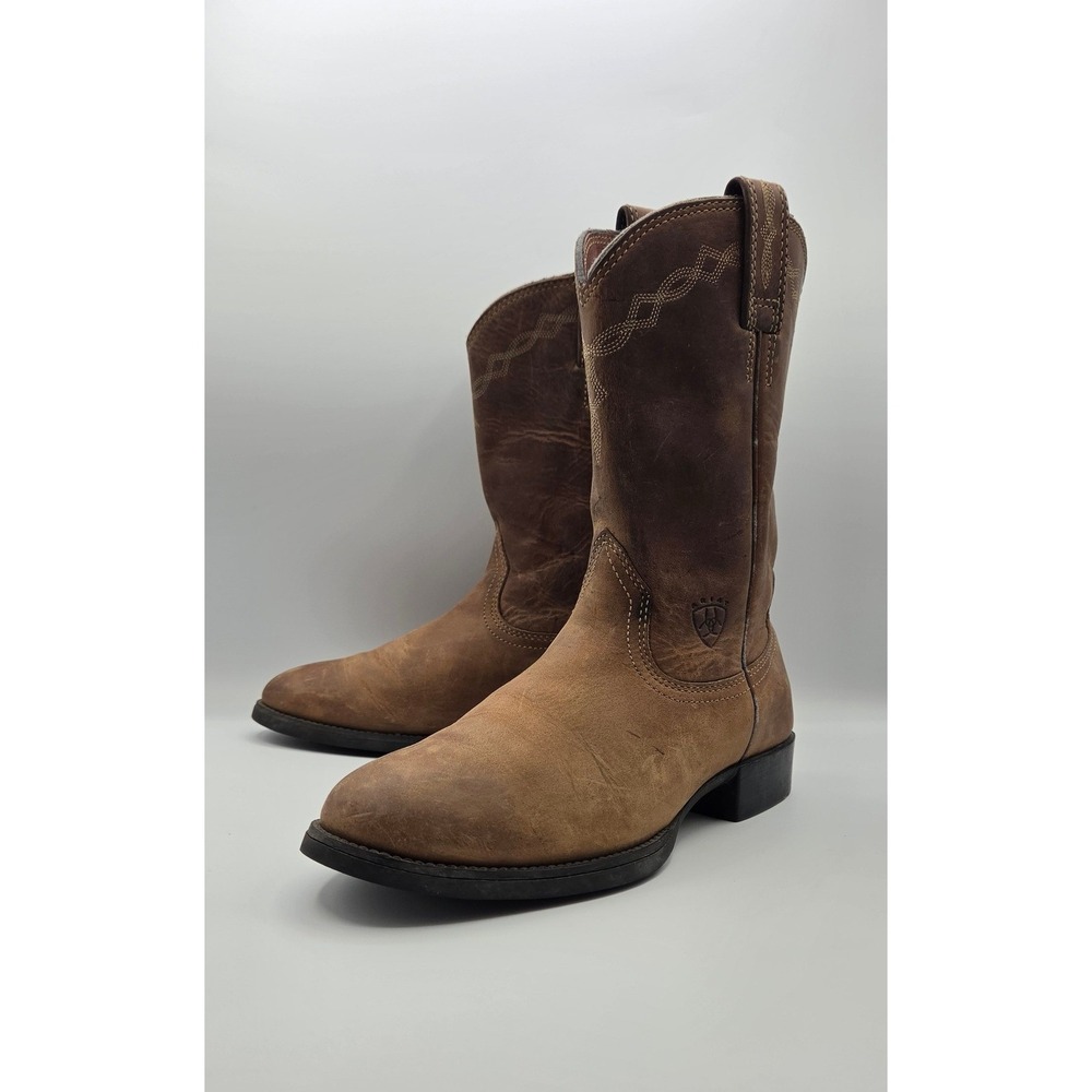 Ariat Heritage Roper Women Boots Size 7.5 B Brown Leather Western Cowboy